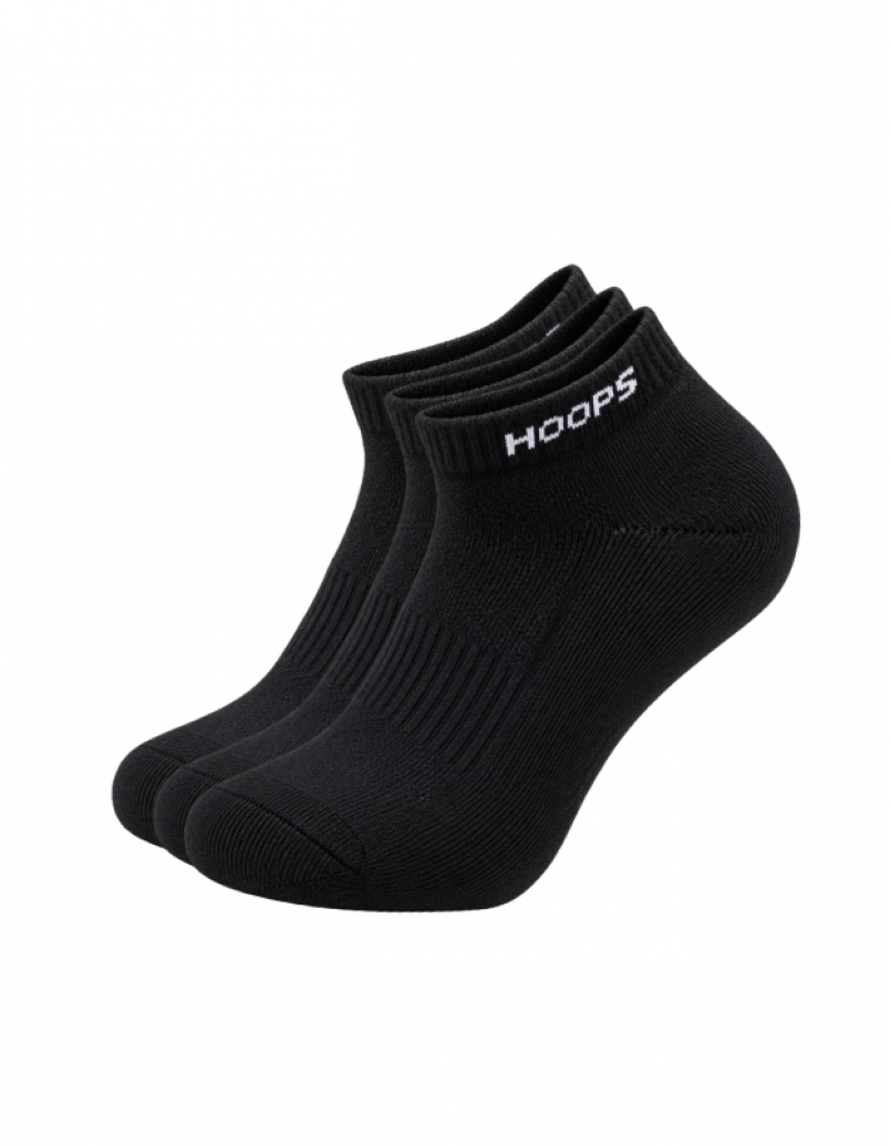 HOOPS NO SHOW SOCK 3IN1(BLACK/WHT)