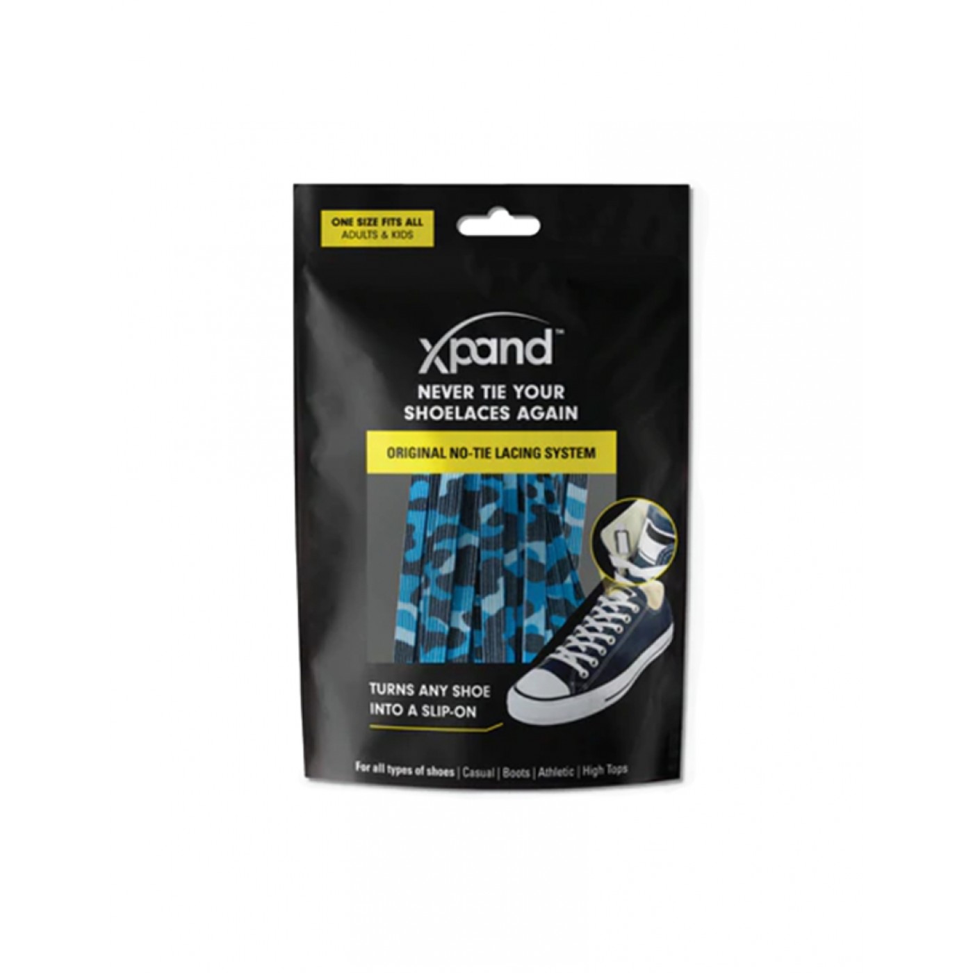 Xpand Original No-Tie Flat Lacing System Blue Camo