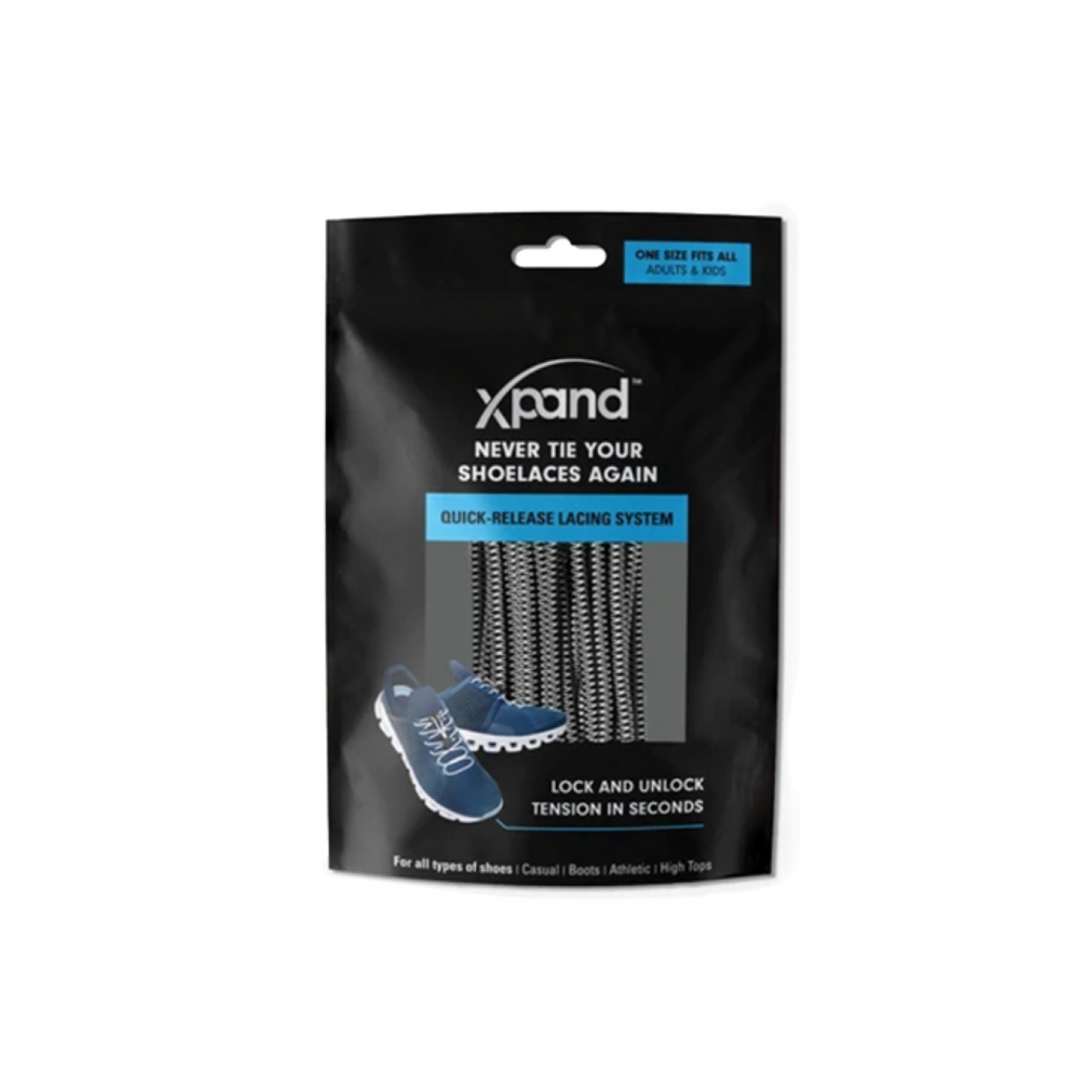 Xpand Quick-Release Round Lacing System Black