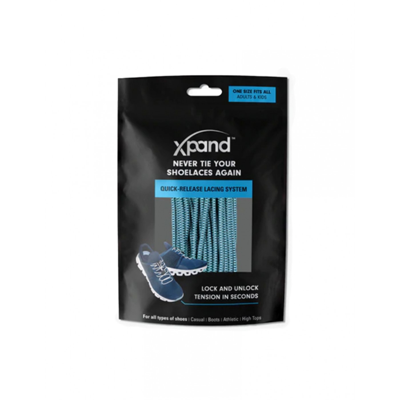Xpand Quick-Release Round Lacing System Baby Blue