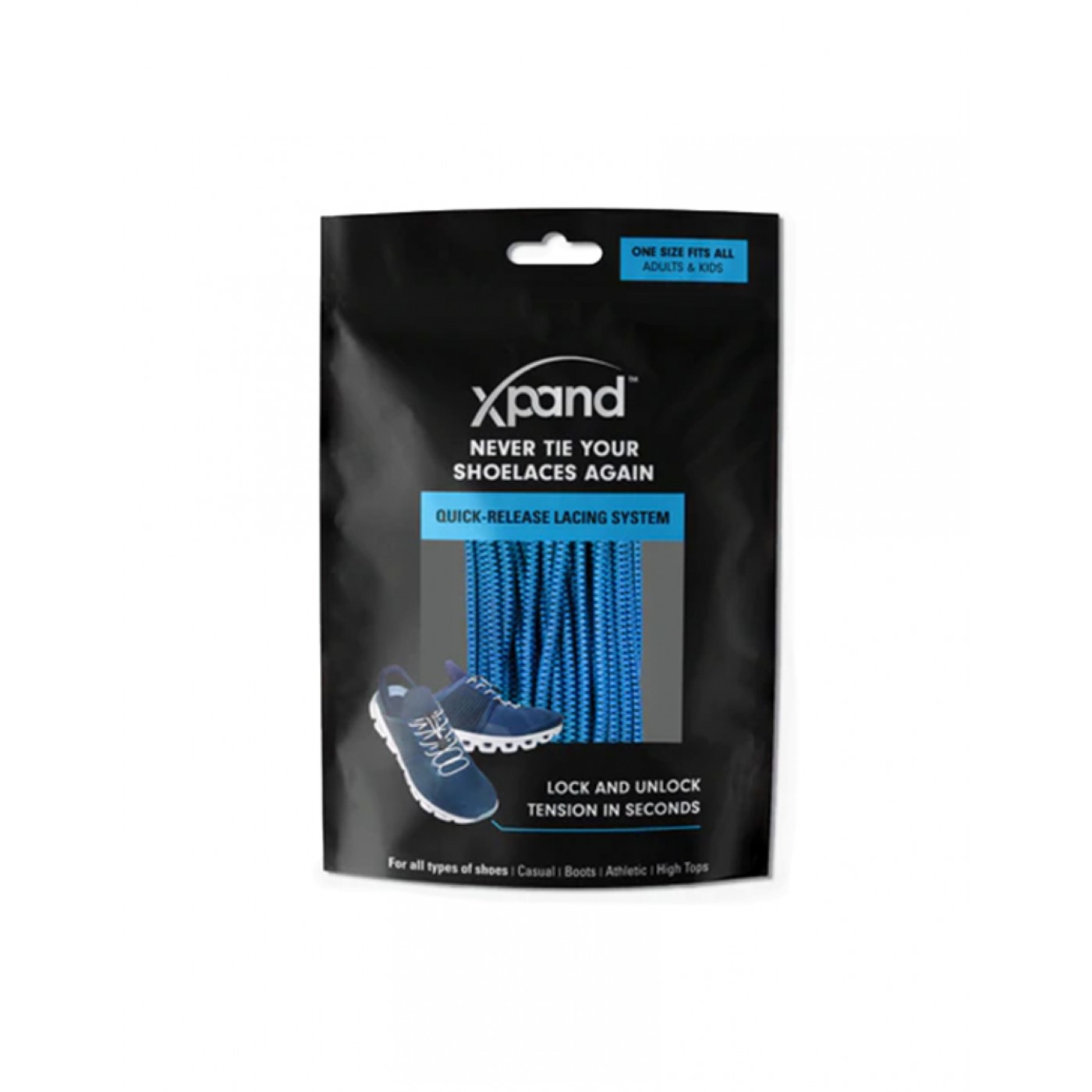Xpand Quick-Release Round Lacing System True Blue