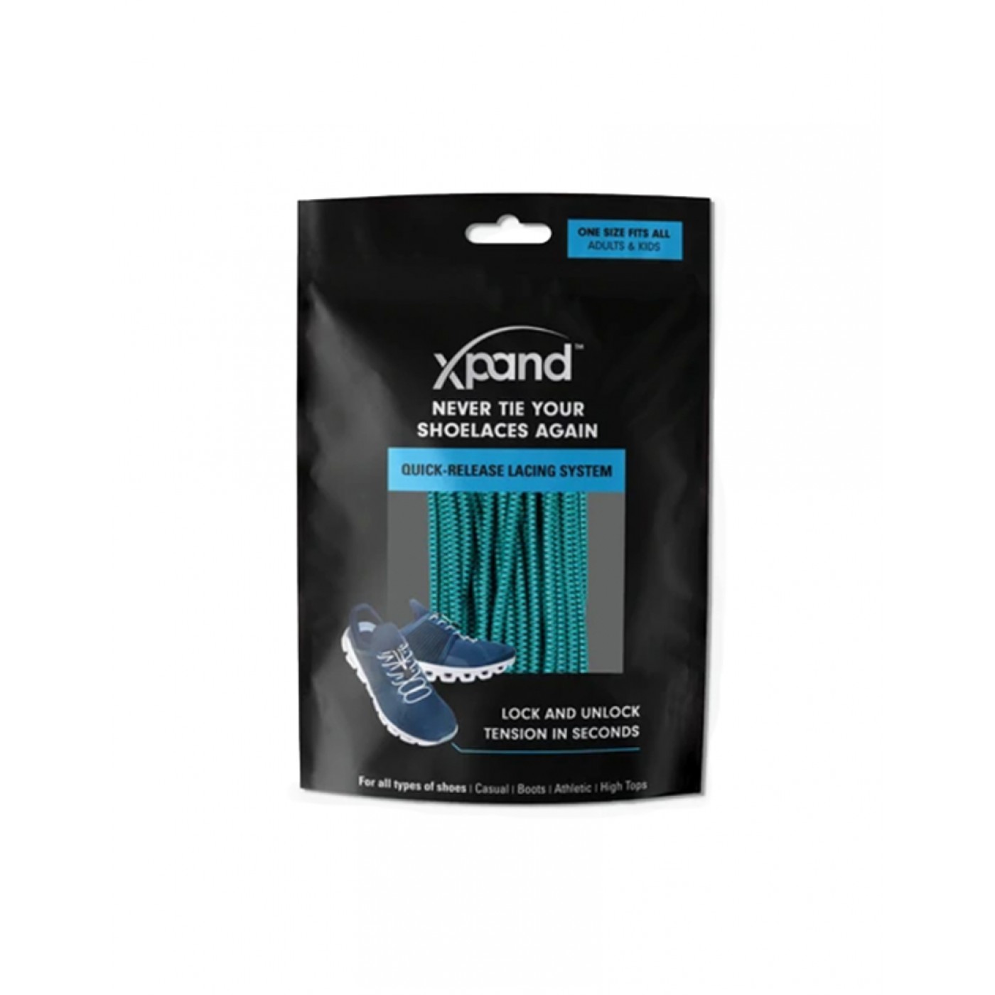 Xpand Quick-Release Round Lacing System Teal