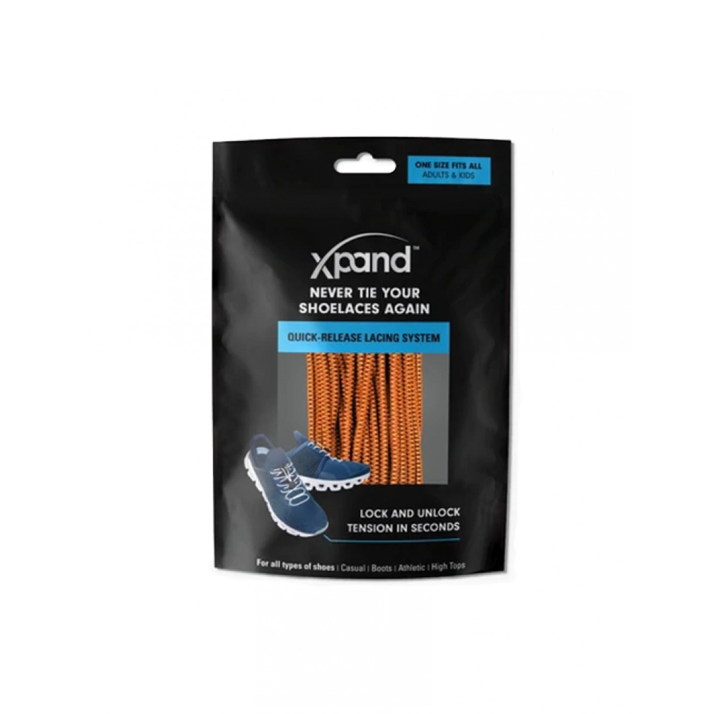 Xpand Quick-Release Round Lacing System Neon Orange