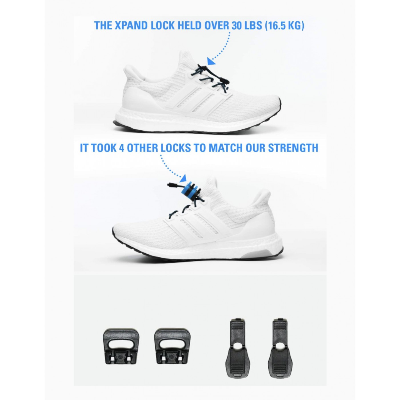 Xpand Quick-Release Round Lacing System White Reflective