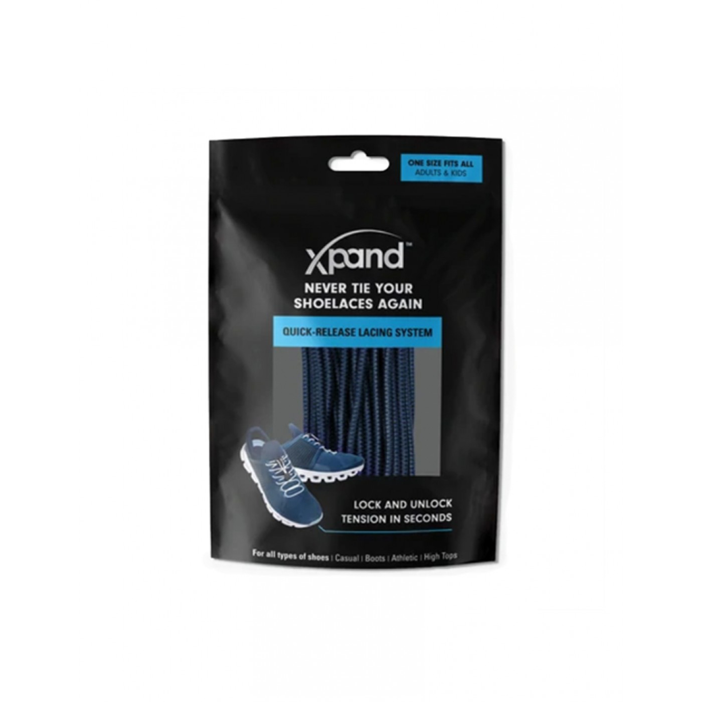 Xpand Quick-Release Round Lacing System Navy Blue