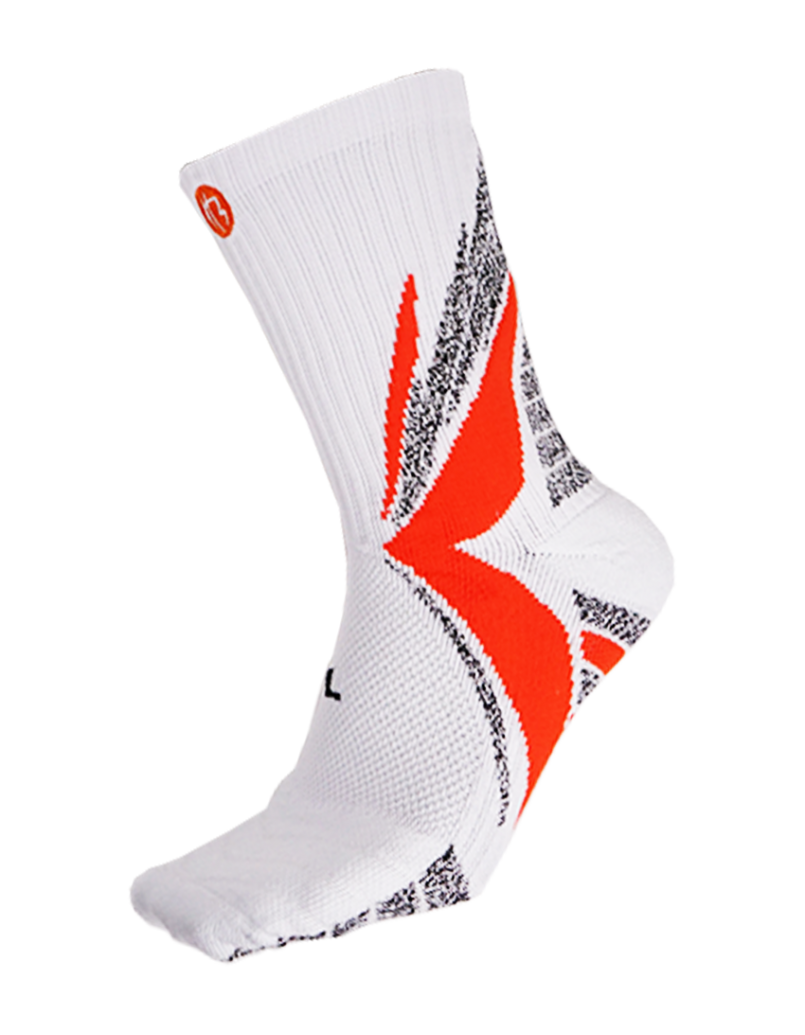 HOOPS CL SPORTS SOCK (WHT/RED)